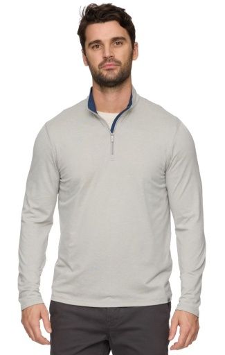 CLUTCH LS ULTRA SOFT 1/4 ZIP, Colour: light grey, Size: XXL