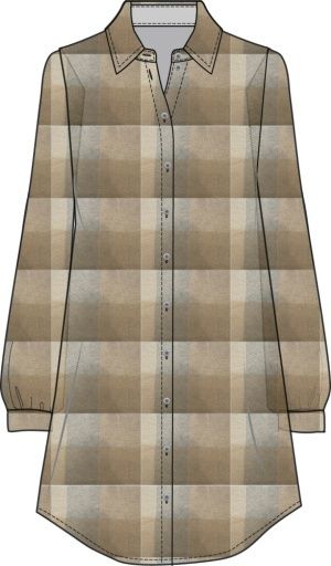 LYNDEN KNIT FLANNEL DRESS, Size: L