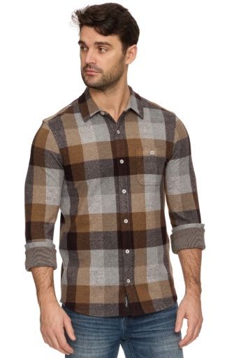 MATHIS LS BOX PLAID HERO KNIT FLANNEL, Size: M