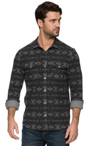 BAKER LS SOUTHWEST HERO KNIT FLANNEL, Colour: black/charcoal/grey, Size: S