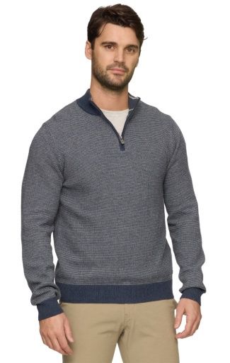 NORTHPORT 1/4 ZIP SWEATER, Colour: navy combo, Size: S