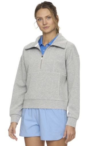 SUPER SOFT PLUSH 1/2 ZIP, Colour: grey heather, Size: XXL