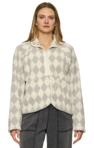 NINA SHERPA SNAP FRONT SHIRT JACKET, Size: M