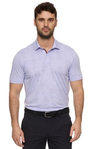 SOUTHLAKE SS PALM PRINT PERFORMANCE POLO