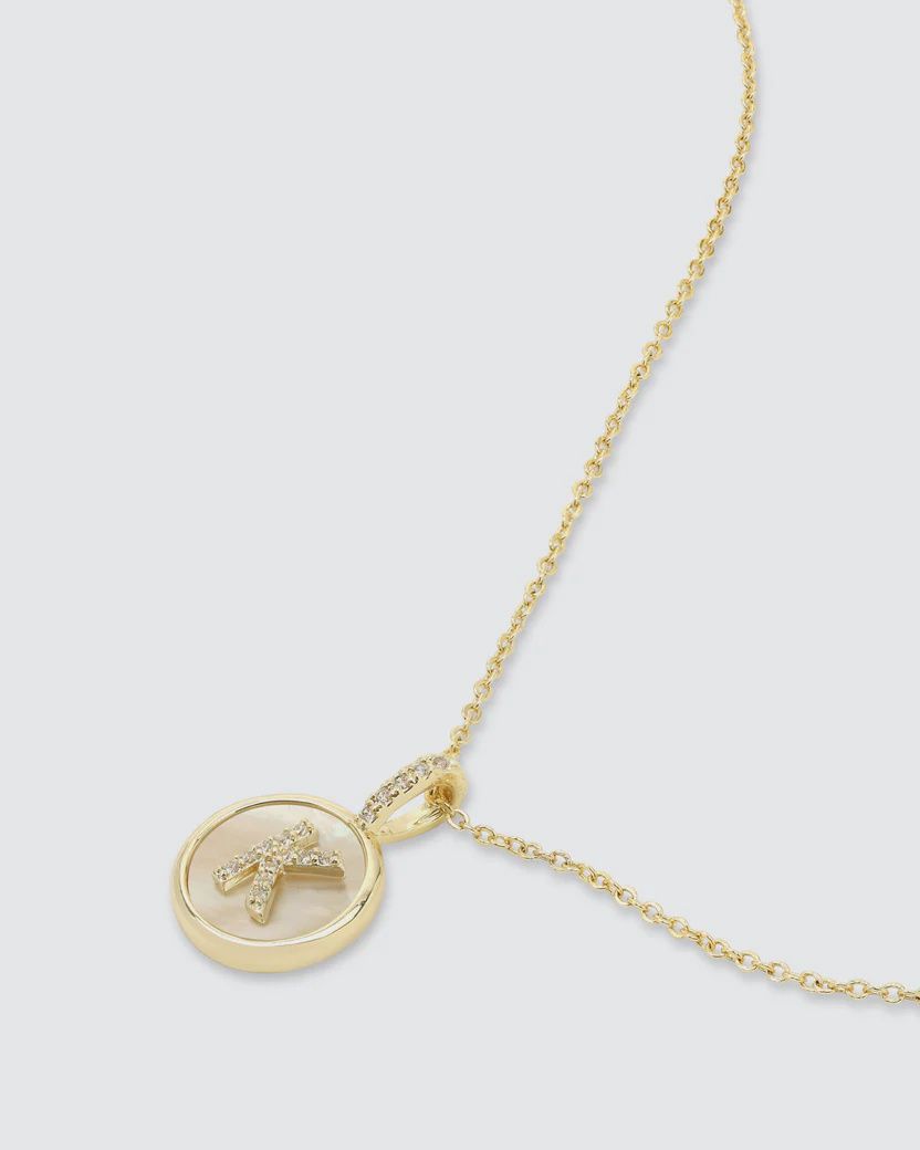 Baby Love Letters Medallion Necklace - Gold
