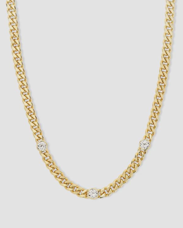 Julian Triple Diamond Necklace-Gold