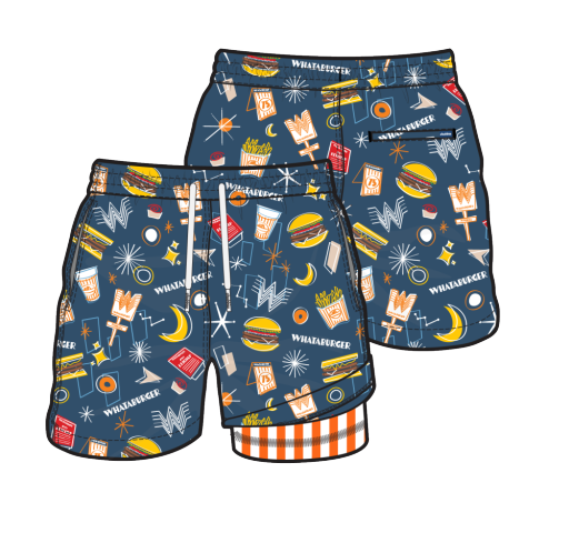 The Whataburger 1950s 5.5" (Classic Lined Swim Trunk), Size: XL