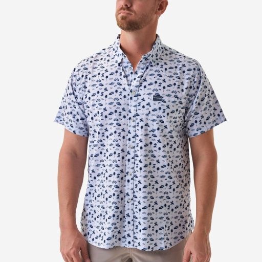 PERFORMANCE BUTTON UP-ON THE WATER, Size: Medium