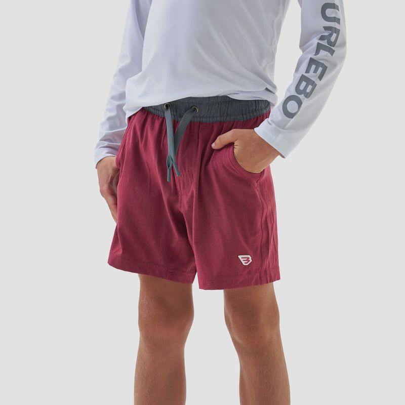 BURLEBO Y ATHLETIC SHORT-CARDINAL RED