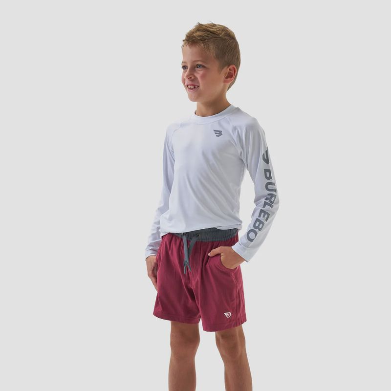 BURLEBO Y ATHLETIC SHORT-CARDINAL RED