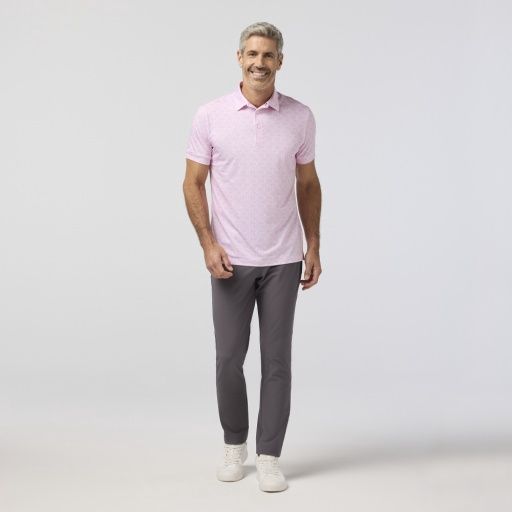 Versa SS Polo-Pink Azaleas Outline, Size: Classic-XL