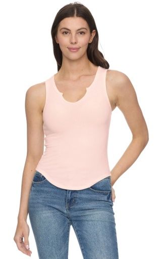 ANNA NOTCH FRONT TANK, Colour: pink, Size: S
