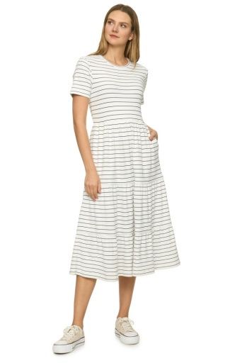 ASHBY SS TIERED STRIPE DRESS, Size: L