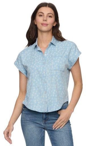 SIENA BLEACH PRINT SS DOLMAN SHIRT