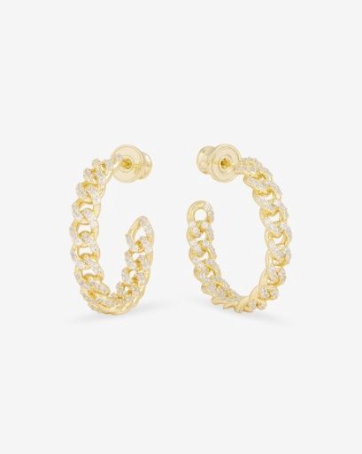 Pavé Julian Chain Hoops 1'-gold