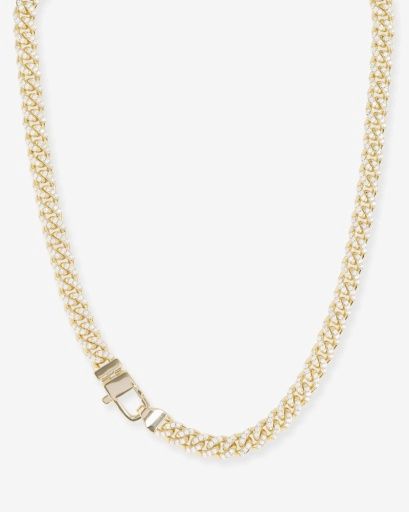 Pavé Julian Cuban Chain Necklace 6.8mm 18"