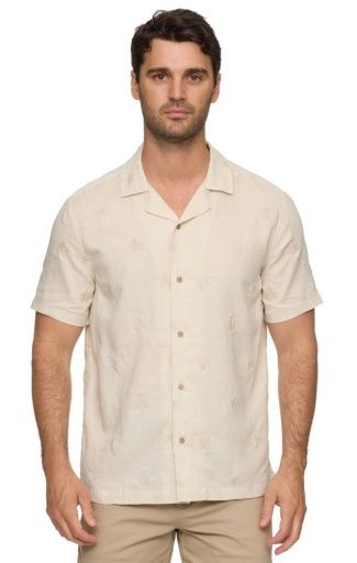 CHANDLER SS EMBROIDERED CAMP COLLAR SHIRT