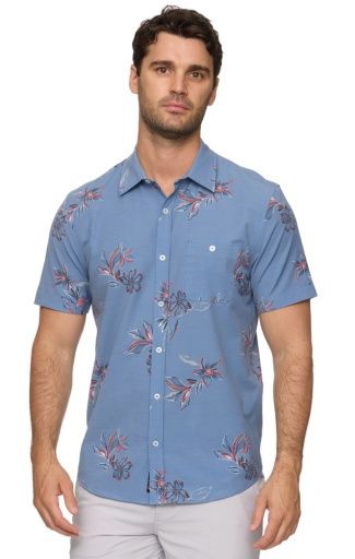 RIDGELY SS FLORAL PRINT OUTDOOR PERFORMANCE SHIRT, Size: M