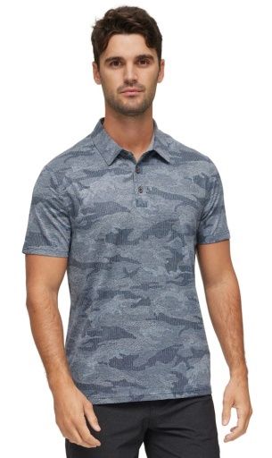 DESTIN CAMO DOT PERFORMANCE POLO, Colour: charcoal camo, Size: XXL