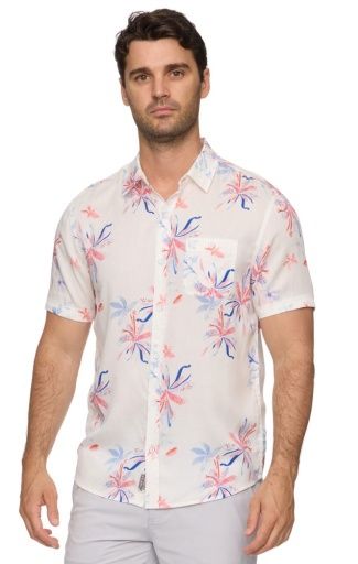 FAIRBURN SS AMERICANA FLORAL PRINT SHIRT, Colour: white/red/blue, Size: XXXL