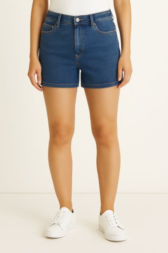 HAZEL 4.5 INCH DENIM SHORT, Colour: med wash indigo, Size: 0/25
