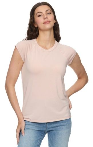 LILLIAN ACID WASH SEAMED SS TEE, Colour: pink, Size: XXL