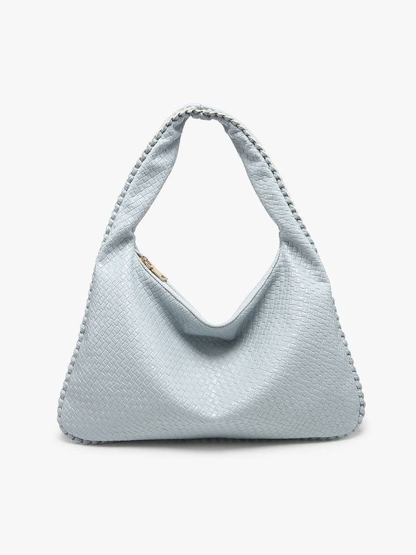 Kehlani Faux Woven Hobo Bag w/ Braided Detail Trim