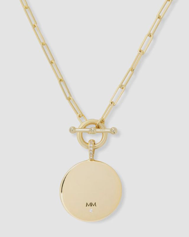 Love Letters Medallion Necklace - Gold
