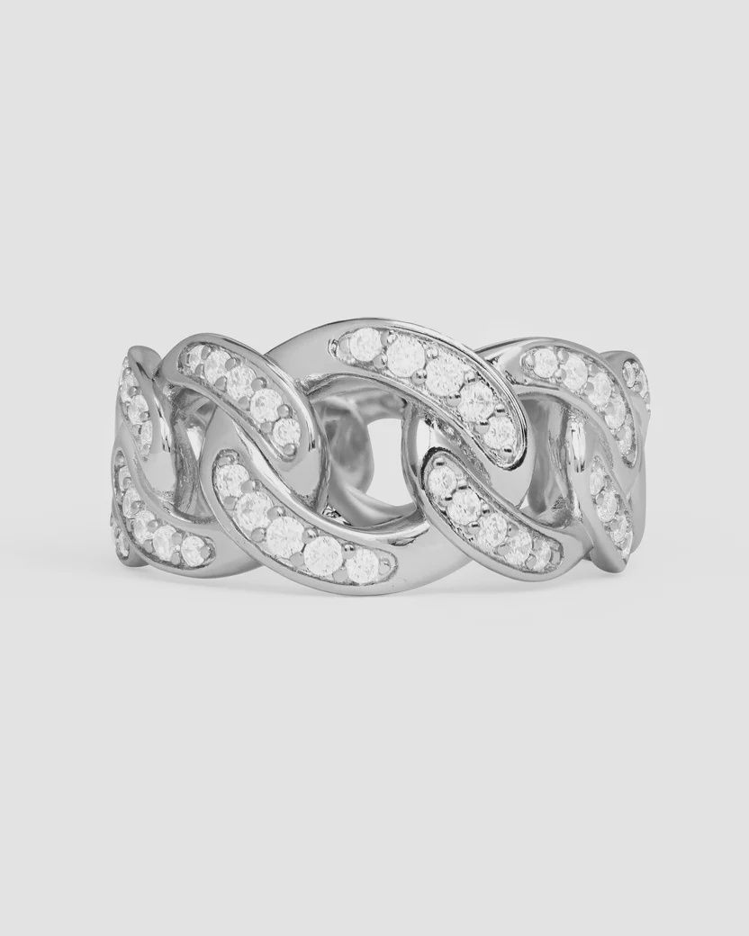 Graduated Pave' Julian ring - Silver