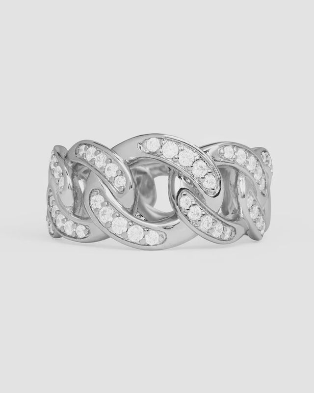 Graduated Pave' Julian ring - Silver
