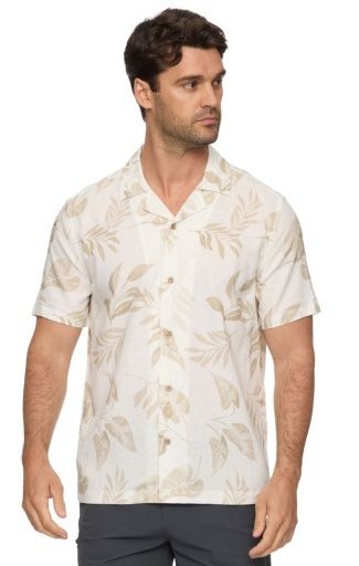 PARSONS SS LEAF PRINT CAMP COLLAR SHIRT, Size: S