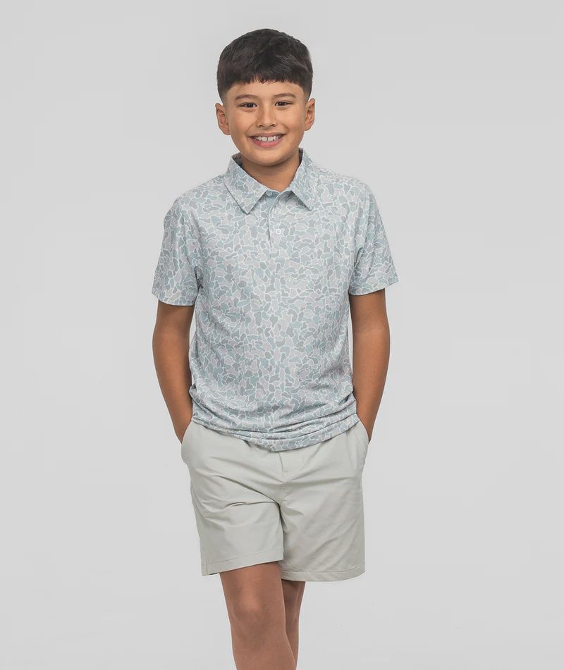 YOUTH HUNTERS HIDEAWAY PRINED POLO