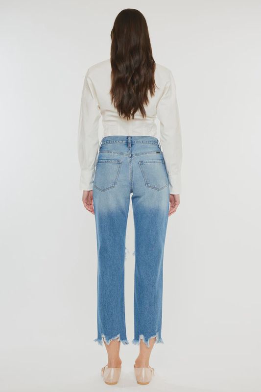 HIGH RISE CHEWED UP MOM JEAN