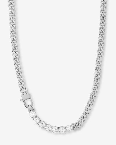 Julian Loves Diamonds Necklace Silver 22"