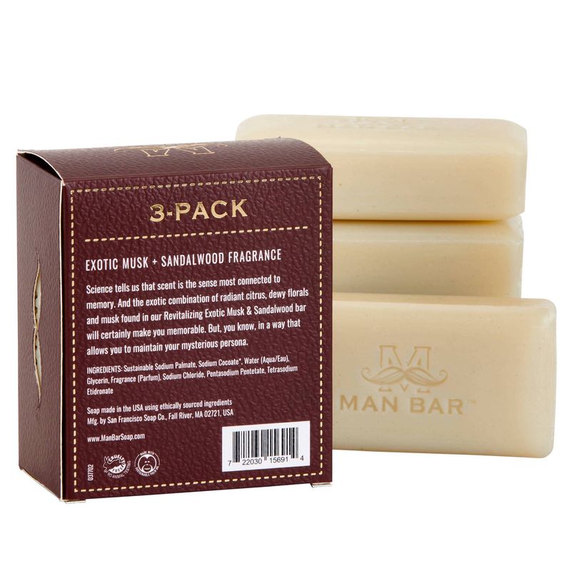 Man Bar Miniature Exotic Musk &amp; Sandalwood 3pc Gift Set