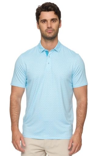 EMERYVILLE SS GEO PRINT PERFORMANCE POLO, Size: XL