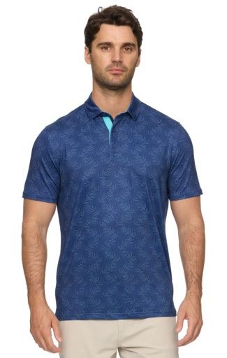 LETONA SS LEAF PRINT SS PERFORMANCE POLO, Size: XXXL