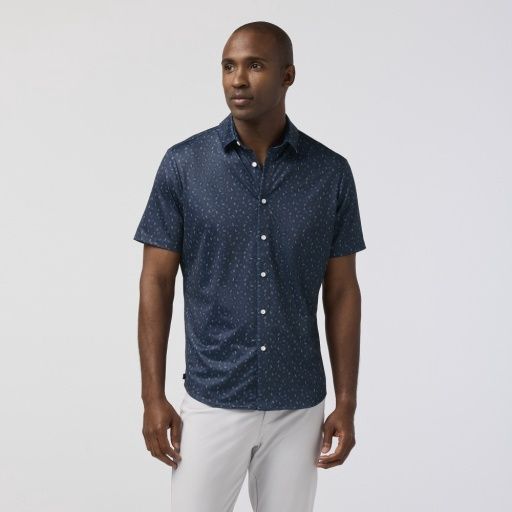 Halyard SS Dress Shirt - MIDNIGHT NAVY SCATTERED DASH