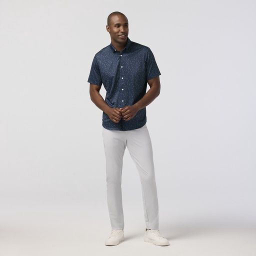 Halyard SS Dress Shirt - MIDNIGHT NAVY SCATTERED DASH