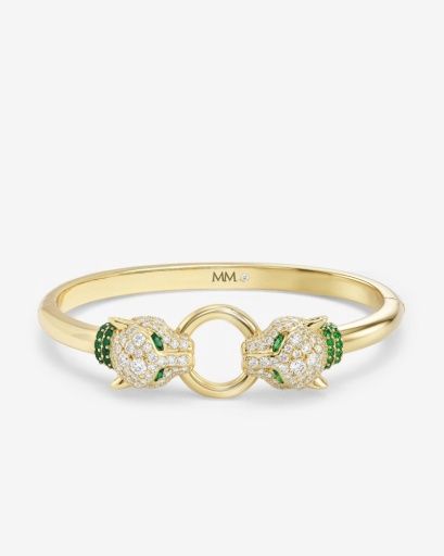 Jaguar Cuff Bracelet, COLOR: Gold, Size: 6.5