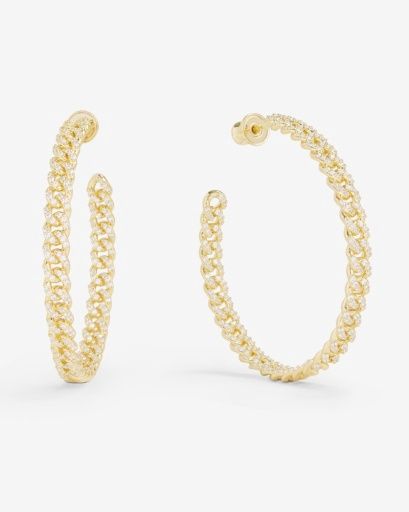Pavé Julian Chain Hoops 2'