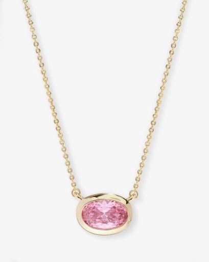 She's A Boss Pendant Necklace-PINK/GOLD