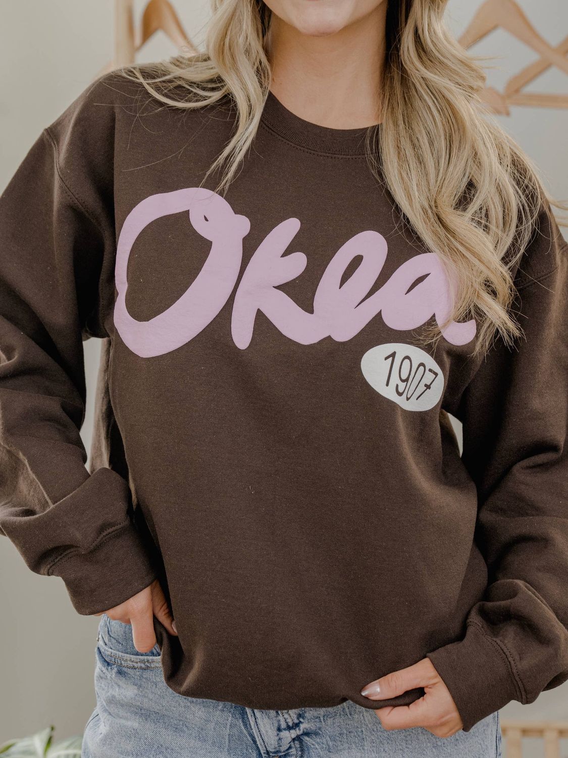 Oklahoma OKLA 1907 Puff Ink Dark Brown Sweatshirt, Size: M