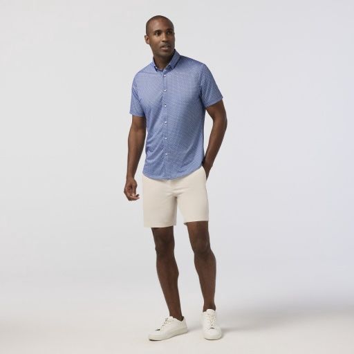 Halyard SS Dress Shirt-Navy enlarged diamond