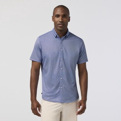 Halyard SS Dress Shirt-Navy enlarged diamond