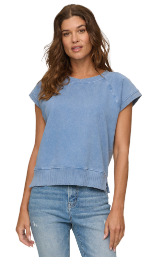HANA DOLMAN WASHED LOUNGE TEE, Colour: indigo, Size: L