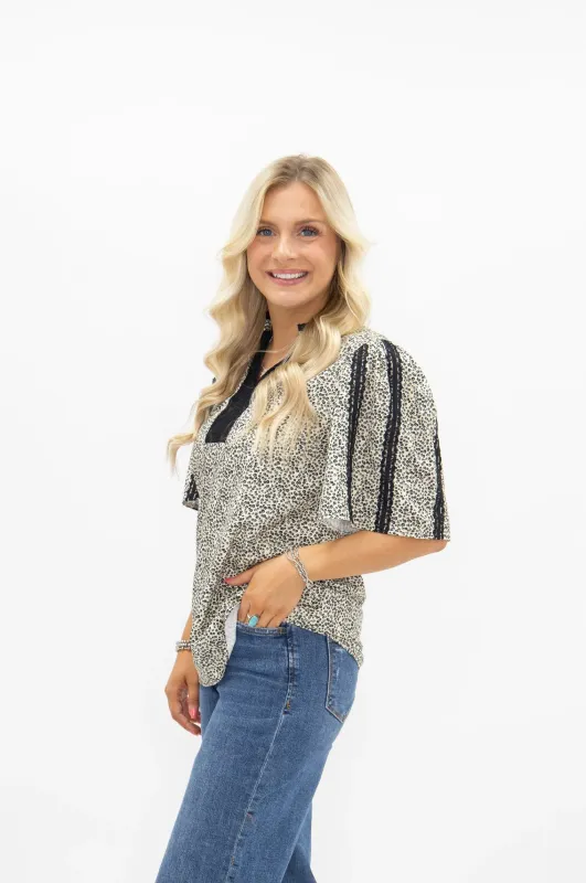 Black &amp; Ivory Floral Top