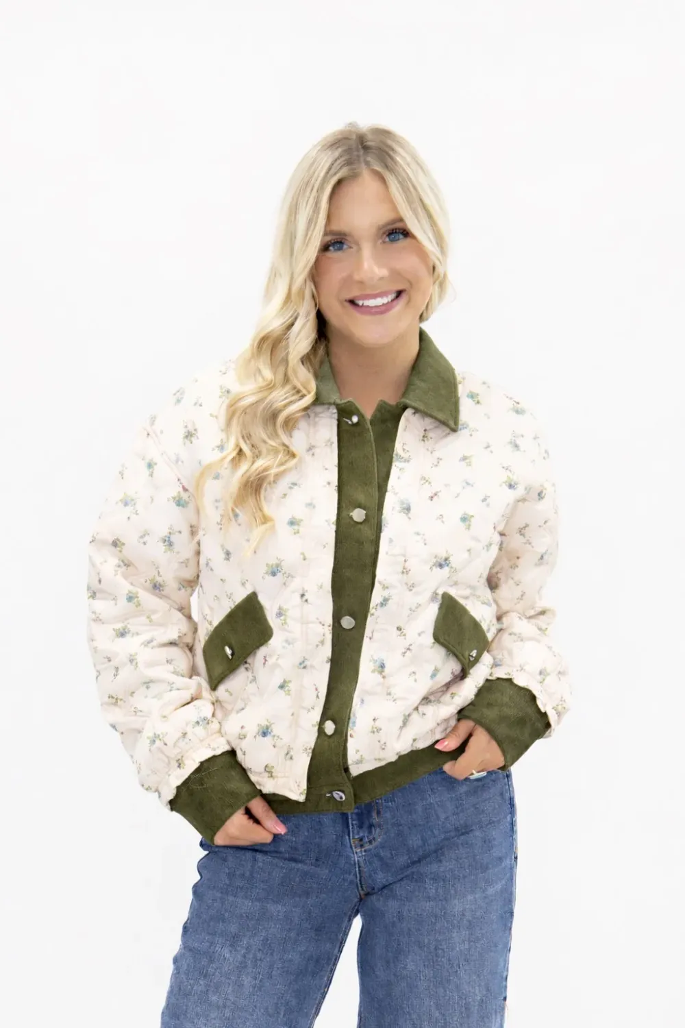 FLORAL PRINT PUFF JACKET
