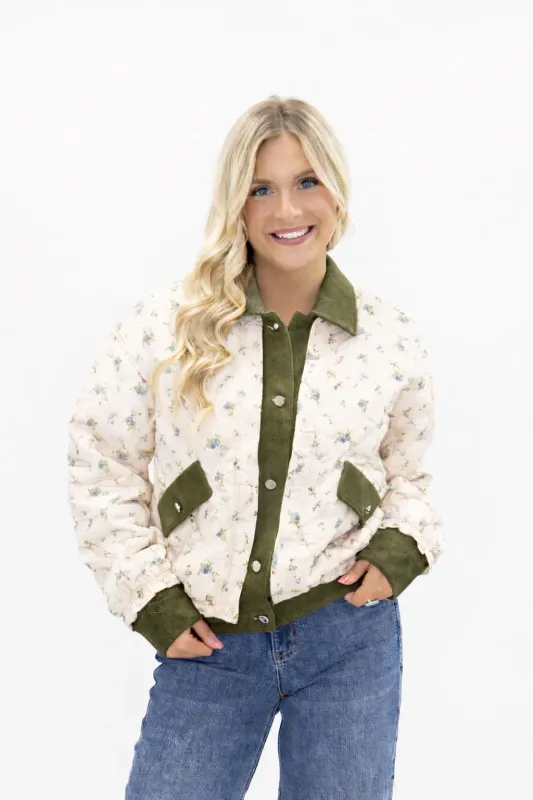 FLORAL PRINT PUFF JACKET