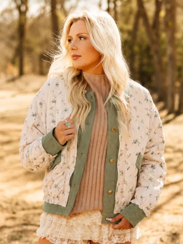 FLORAL PRINT PUFF JACKET
